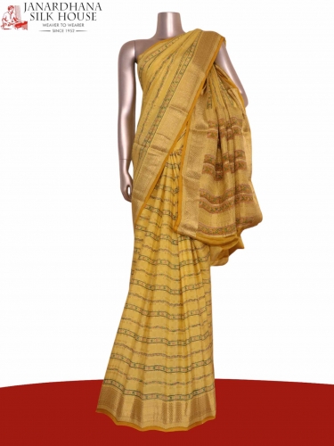 Floral Pure Crepe Silk Saree